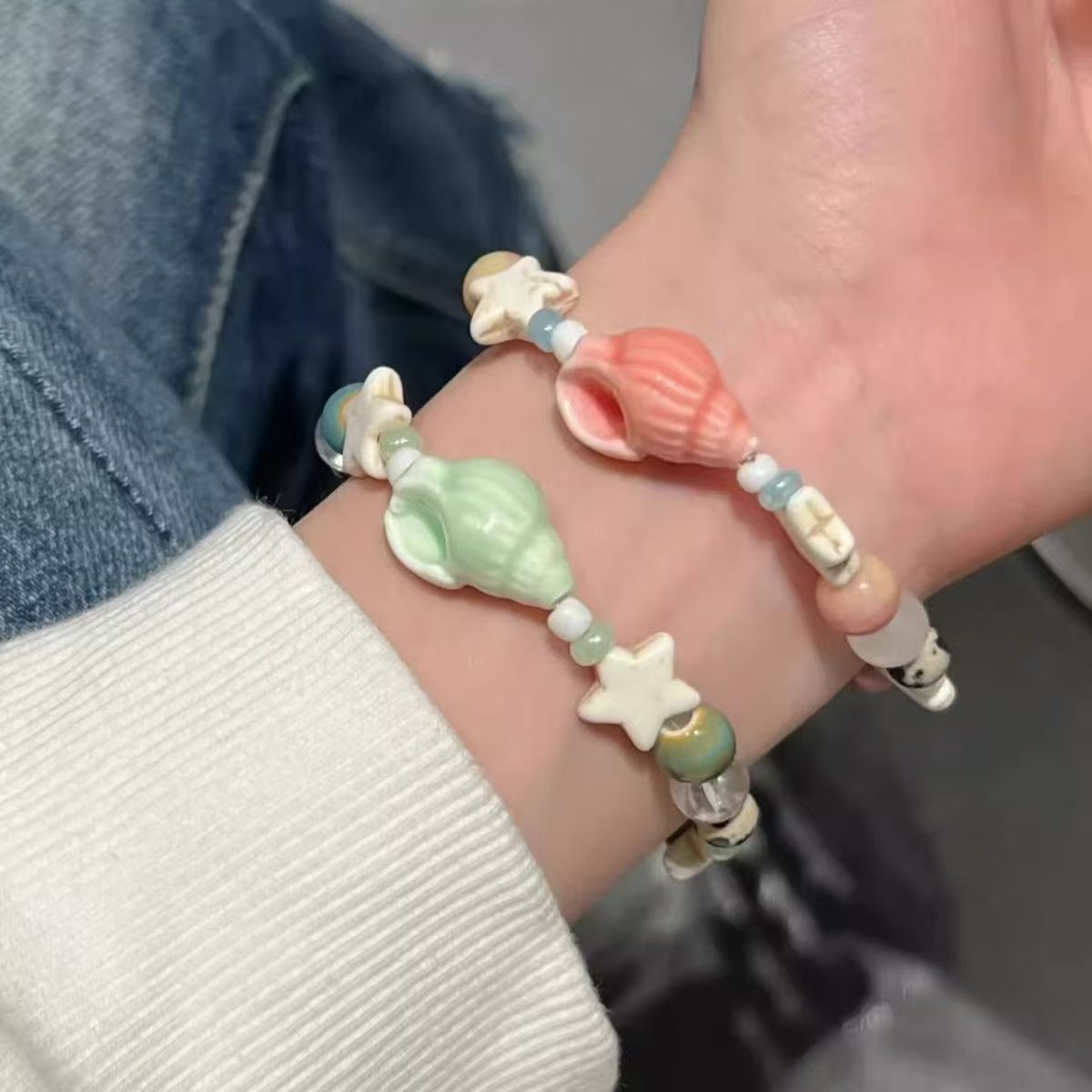 Ceramic Link Bracelet - Bransoletka damska w stylu wakacyjnym z