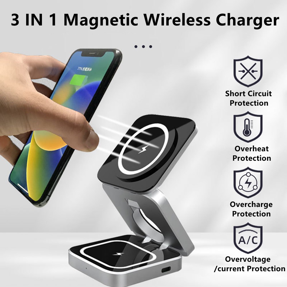 Wireless Charger Watch - Składana magnetyczna ładowarka bezprzewodowa Magnes stacja