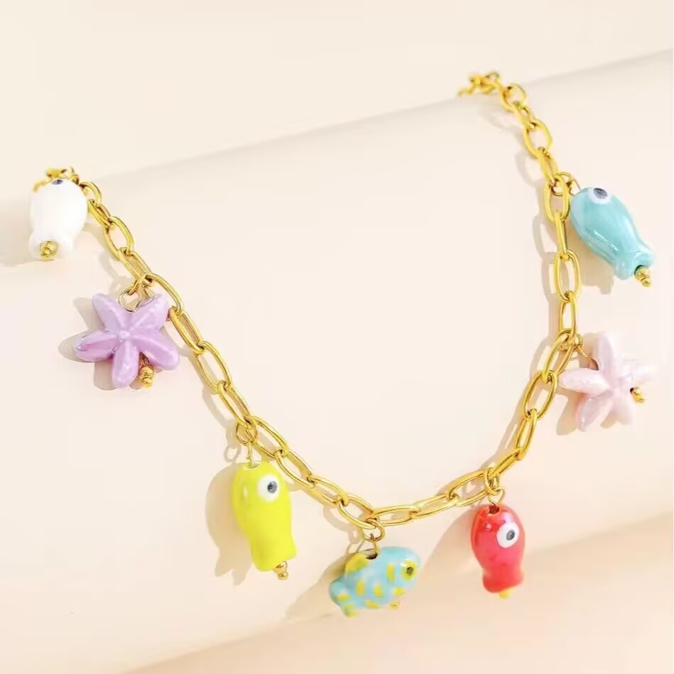 5 szt. Nowa Letnia Kolorowa Em – Ceramic Link Bracelet recenzja i cena