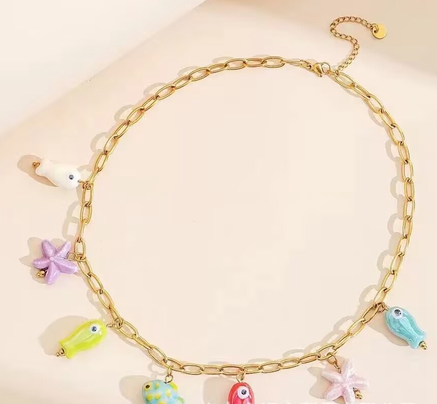 5 szt. Nowa Letnia Kolorowa Em – Ceramic Link Bracelet recenzja i cena