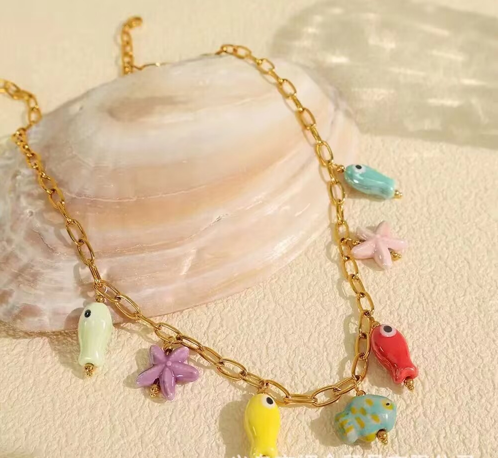 5 szt. Nowa Letnia Kolorowa Em – Ceramic Link Bracelet recenzja i cena